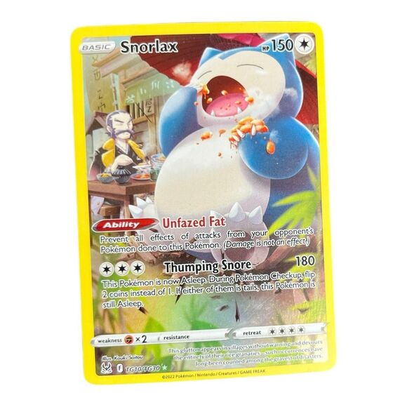 pokemon trading card game lost origin ultra rare snorlax tg10 Snorlax (TG10/TG30) [Sword & Shield: Lost Origin]